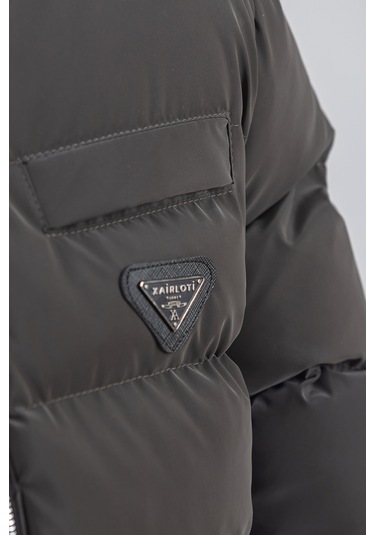 Nova Kumaş Kapüşonlu Erkek Çocuk Kışlık Mont Km2509 Füme