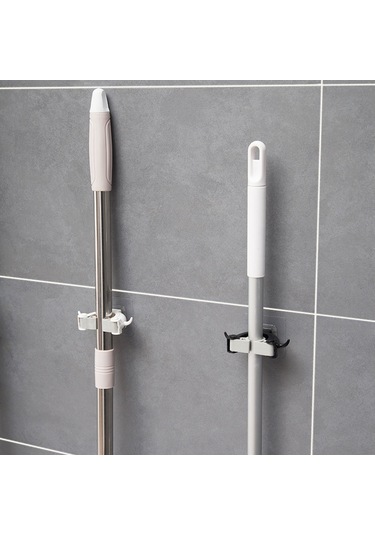 Duvar Rafı Tutucu Depolama Askısı Fırça Kancası Mutfak Paspas Düzenleyici Ev Temizliği Ve Düzenleyiciler Cam Tavan Gömleği Bej Tek Beden Diğer