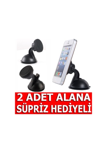 Universal Araç İçi Telefon Tutacağı Vantuzlu Mıknatıslı Tutucu