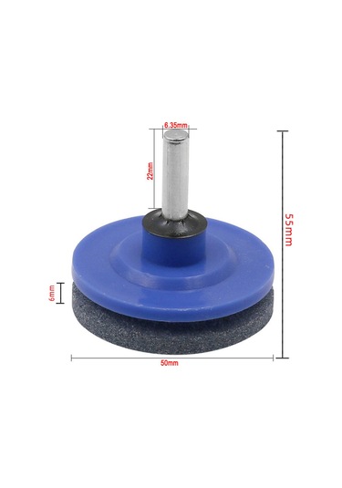 Skycity Makas Bıçağı Taslaştırıcı - 80 Zımpara, 6.35mm 1/4" Uç, Dayanıklı Metal Tasla, Kırmızı