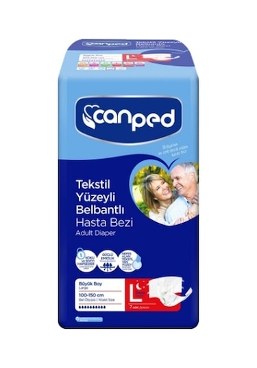 Canped Belbantlı Yetişkin Hasta Bezi Gece L 7'li 6 Adet