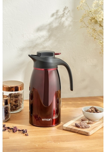 Emsan Gama 12 Saat Sıcak Ve Soğuk Tutan Çelik Termos Bordo