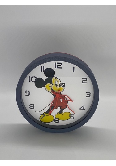 Micky Mouse Temalı, Siyah Kasa Duvar Saati Siyah