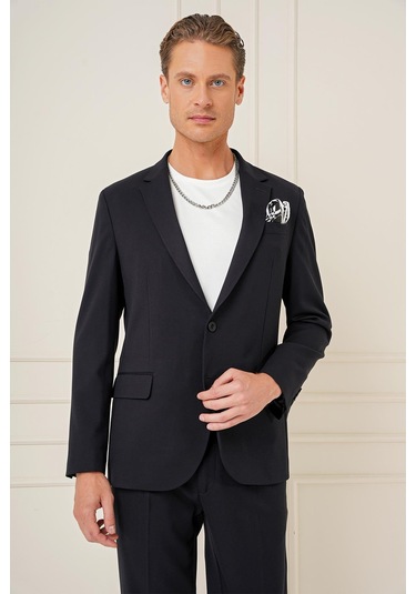 C 691 Slim Fit Siyah Spor Ceket Siyah