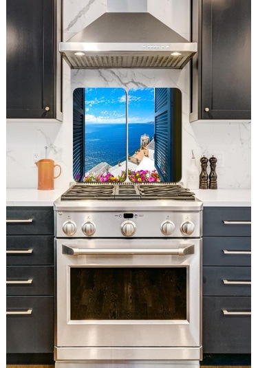 Amalfi 2' Li 30X52 CM Cam Cam Ocak Arkası Koruyucu