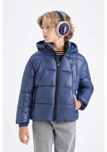 DeFacto Erkek Çocuk Su İtici Kapüşonlu Fermuarlı Cepli Mont C5565A824WNNV147