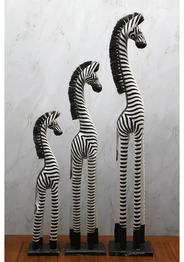 Ahşap 3'lü Zebra Figürü Galıleo:18