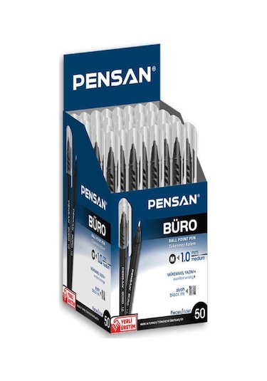 Pensan Büro 1.0 MM Siyah Tükenmez Kalem 50 Adet