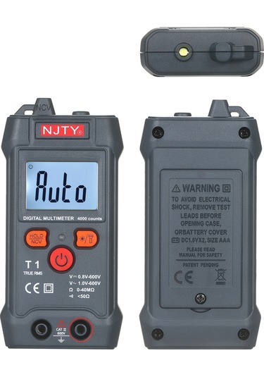 Njty Avuç İçi Boyutunda Lcd Otomatik Siyah Dijital Multimetre