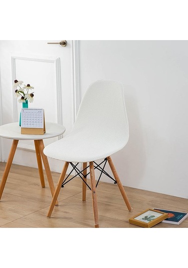 Beyaz Koltuk Örtüsü Kabuk Şekli Sandalye Ziyafet Ev Otel Koltuk Kılıfı Için Polar Polar Kumaş Kolsuz Sandalye Slipcover Kapakları