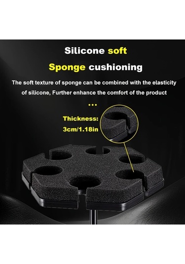 Sunshine011 Mikrofon Standı İçin 6'lı Mikrofon Tutucu - Siyah Plastik Mikrofon Organizatörü