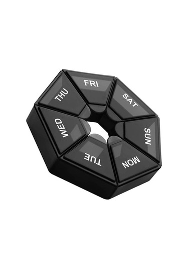 Siyah 1 Adet Hap Kutusu Plastik 7 Gün Tablet Şeker Kutusu Taşınabilir Depolama Tablet Tutucu Seyahat Organizatör Hap Dağıtıcı Konteyner