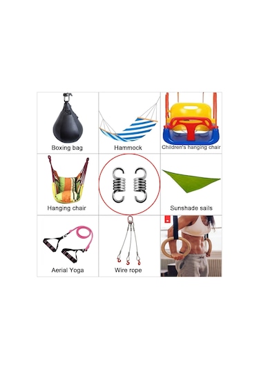1100lbs Kapasite Hamak, Boks Çantası, Asılı Sandalye, Spor Salonu Ve Veranda Salıncak Askısı İçin 4 İnç Yay 2 Adet Yeşil - Haki 1100lbs Kapasite Hamak, Boks Çantası, Asılı Sandalye, Spor Salonu Ve Veranda Salıncak Askısı İçin 4 İnç Yay 2 Adet Yeşil - Haki