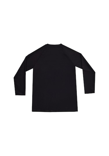 Uv Korumalı Genç Uzun Kollu Tek Üst Mayo Erkek Çocuk Tshirt 5317 Siyah Siyah