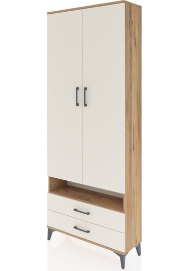 Arges Dolap 3 Raflı 2 Çekmeceli Tek Askılı 88x30x221 Çam-aytaşı Atlas Çam