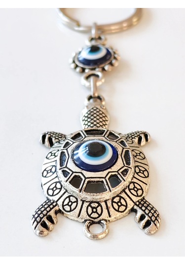 Moncuk Design Nazar Boncuklu Kaplumbağa Metal Anahtarlık