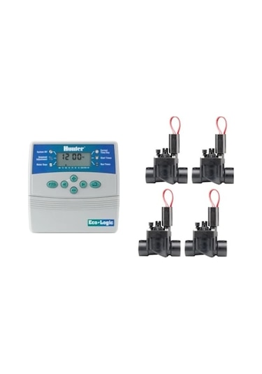 HUNTER ECO LOGİC ELC 401 KONTROL ÜNİTESİ VE SELENOİD SETİ (4 İSTASYON)