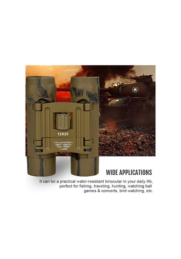 Trendooze Yüksek Yüksek Yüksek Teleskop Taşınabilir Tanım Su Seyahati Oyunları Mekan Kuş Konser Kamuflaj İçin Günlük Gözlem Geçirmez Etkinlikler Dürbün Dış Çözünürlük Büyütme Basketbol Bak4 25 12 Kx