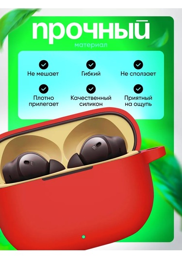 Dzen-store Realme Buds T300 Kulaklık Kılıfı 206902030 Kırmızı