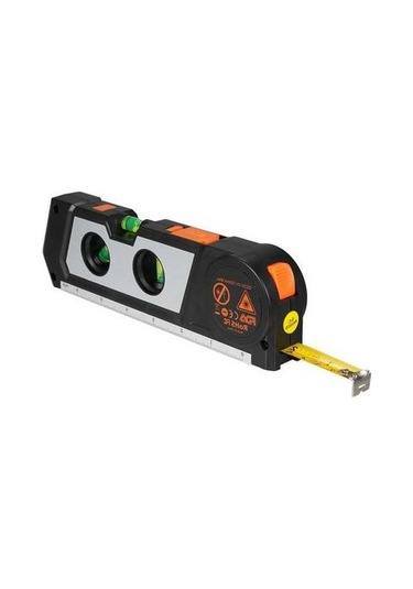 Tongxida 3m Ölçüm Şeridi Ve 4'lü Lazer Seviye Aracı, 3 Seviye Balonlu, Pm1001 Siyah Pil İle Gönderilir