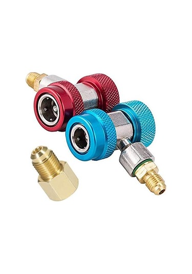 Ayarlanabilir R134a Hızlı Bağlayıcı Yüksek Düşük Dönüşüm Adaptör Bağlantıları, Soğutucu Tank Adaptör Kiti