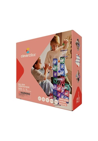 Cleverclixx Ball Run Creative Pack Manyetik Bloklar, Pastel 70 Parça