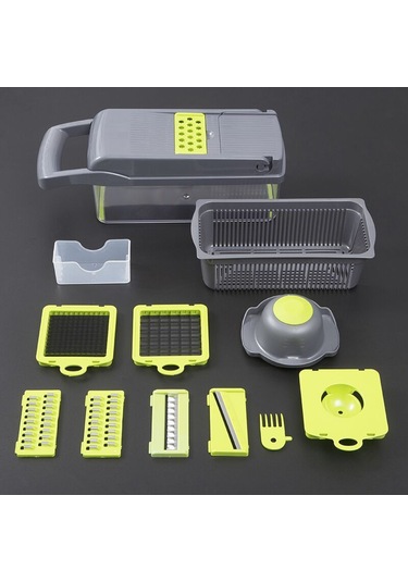 Teltree Mutfakta Kullanım İçin Çok Fonksiyonlu Kendine Has Tasarım Dilimleme-ince Kesme Aleti, 7 Bıçaklı Beyaz, Yumurta Akı Ayırıcı Hediyeli İngilizce Paket 7 Bıçaklı Beyaz Dilimli