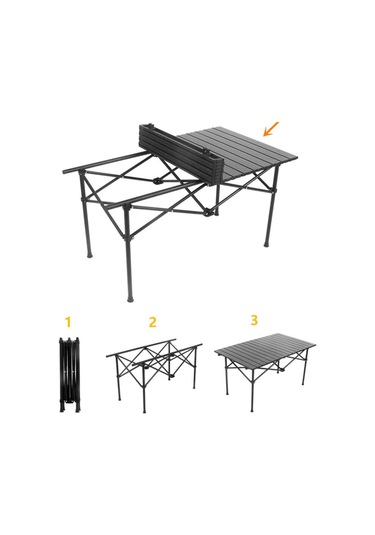 Dolıty Katlanabilir Kamp Masa Ayakları Destek Çubuğu Barbekü Siyah Çok Renkli