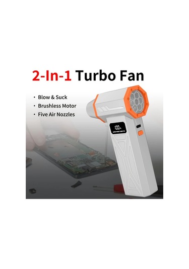 Fochsia Aicevoos Şarj Edilebilir Yüksek Hız Turbo Jet Fan Vakum Aksesuarlı Gri Toz Kar Temizleme Bilgisayar Araç Kamp