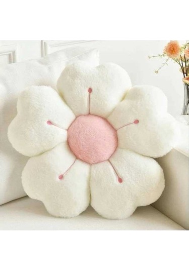 Trendooze Yumuşak Papatya Yastığı 11.81 İnç Beyaz, Sunshine022 Yatak Kanesi İçin Dekoratif Beyaz Beyaz
