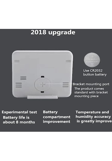 Siyah Yükseltme Xiaomi Youpin Dijital Lcd Kapalı Termometre Higrometre Ölçer