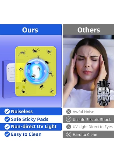 Sones Usb Işık Yapışkan Böcek Tahtası Sivrisinek Öldürücü Lamba