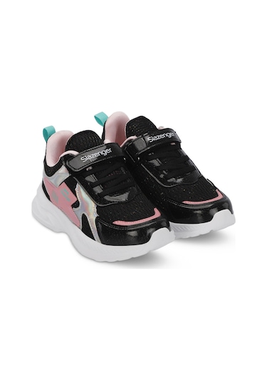 Slazenger KEMBA Çocuk Cırt Cırtlı Siyah / Pembe Günlük Spor Ayakkabısı