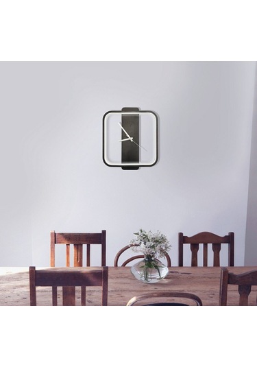 Sconce Özel Tasarım Saat Duvar Aplik Led Elektrik Bağlantısı Gerektirir Mat Siyah