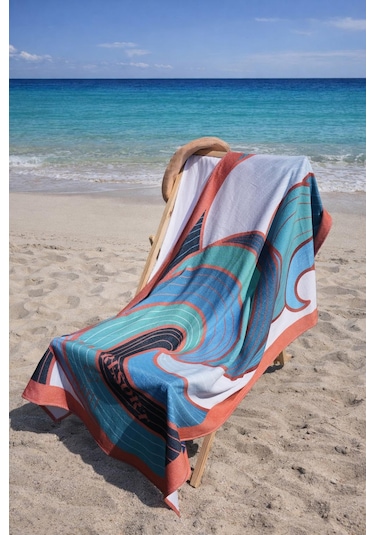 Kadife 100x180 Cm Desenli Modern Plaj Havlusu Baveno Desen003