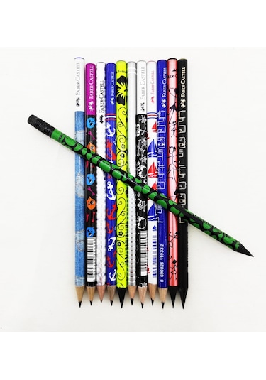 Faber Castel Lüx Mercanlı Karışık Yuvarlak Kurşun Kalem 12 Adet N11.7184