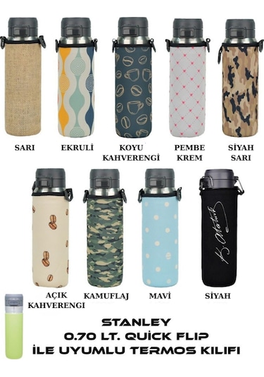 Quick Flip 0.70 Lt. İle Uyumlu Omuz Askılı Termos Kılıfı Mavi