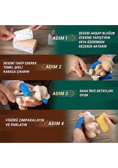 Beavercraft Dıy05 Ayı Figürü Ahşap Oyma Hobi Seti