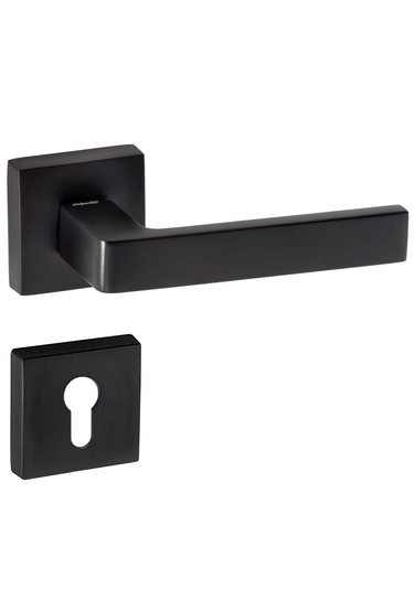 Doğanlar Karma Mat Siyah Rozetli Yale Kapı Kolu Sağ