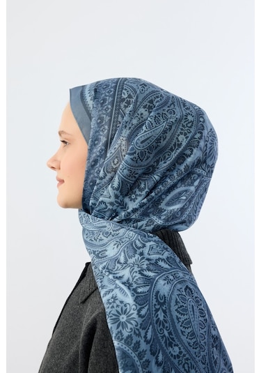 Mirsoy Scarf Mirayze Etnik Desen Şal İndigo