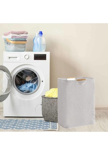 Pazly Suntek Çok Amaçlı Katlanabilir Çamaşır Sepeti, Ev Dolap Banyo Gri Gri