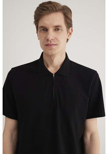 Mavi M0612525-900 Erkek Half Zıp Polo Siyah Mavi M0612525-900 Erkek Half Zıp Polo Siyah