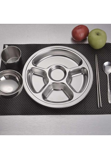 Homyl Okul Kantini Için 304 Paslanmaz Çelik Kesitli 28,5-cm-c Gümüş