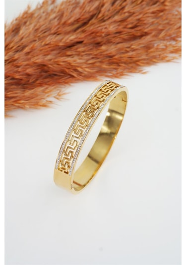 Kadın 316 L Paslanmaz Çelik Anti Alerjenik Bileklik-3724 Altın