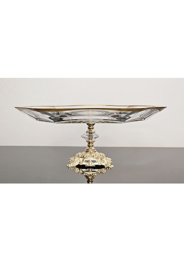 Atabey Home Avangarde Gold Döküm Ayaklı Gold Yaldızlı Büyük Boy Sunumluk Paşabahçe Reflection