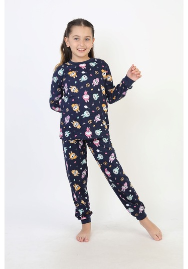 Labubu Desenli Kız Çocuk Takımı Lacıvert