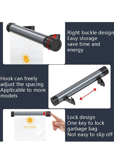 Sones Araba Depolama Çöp Torbası Braketi Araba Cep Telefonu Tablet Arka Yastık Tutucu Titanyum Grisi
