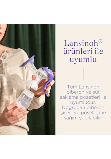 Lansinoh Breast Pump Manuel Tekli Göğüs Pompası Mor