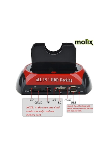 Molix Harici Usb 2.0 2.5" 3.5" Ide+Sata Hdd + Docking