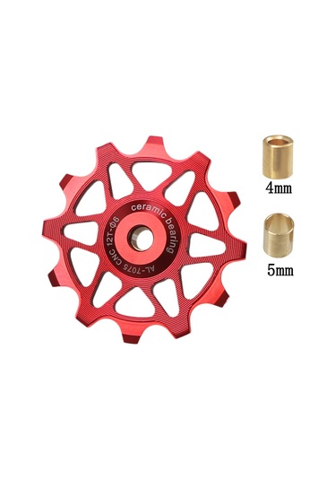 Teltree Bisiklet Vites Makinası Güdüm Tekerleği - Seramik 14t Dişli - Dağ Ve Yol Bisikletleri İçin Metal Vites Tekerleği Kırmızı Kırmızı
